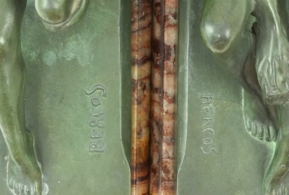 A pair of French Art Deco spelter bookends